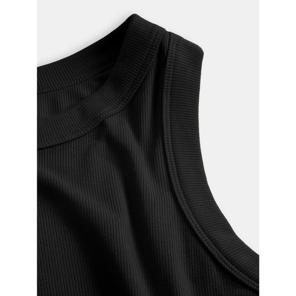 minimalist Solid Slim high neck Tank Top white - Picture 8 of 12